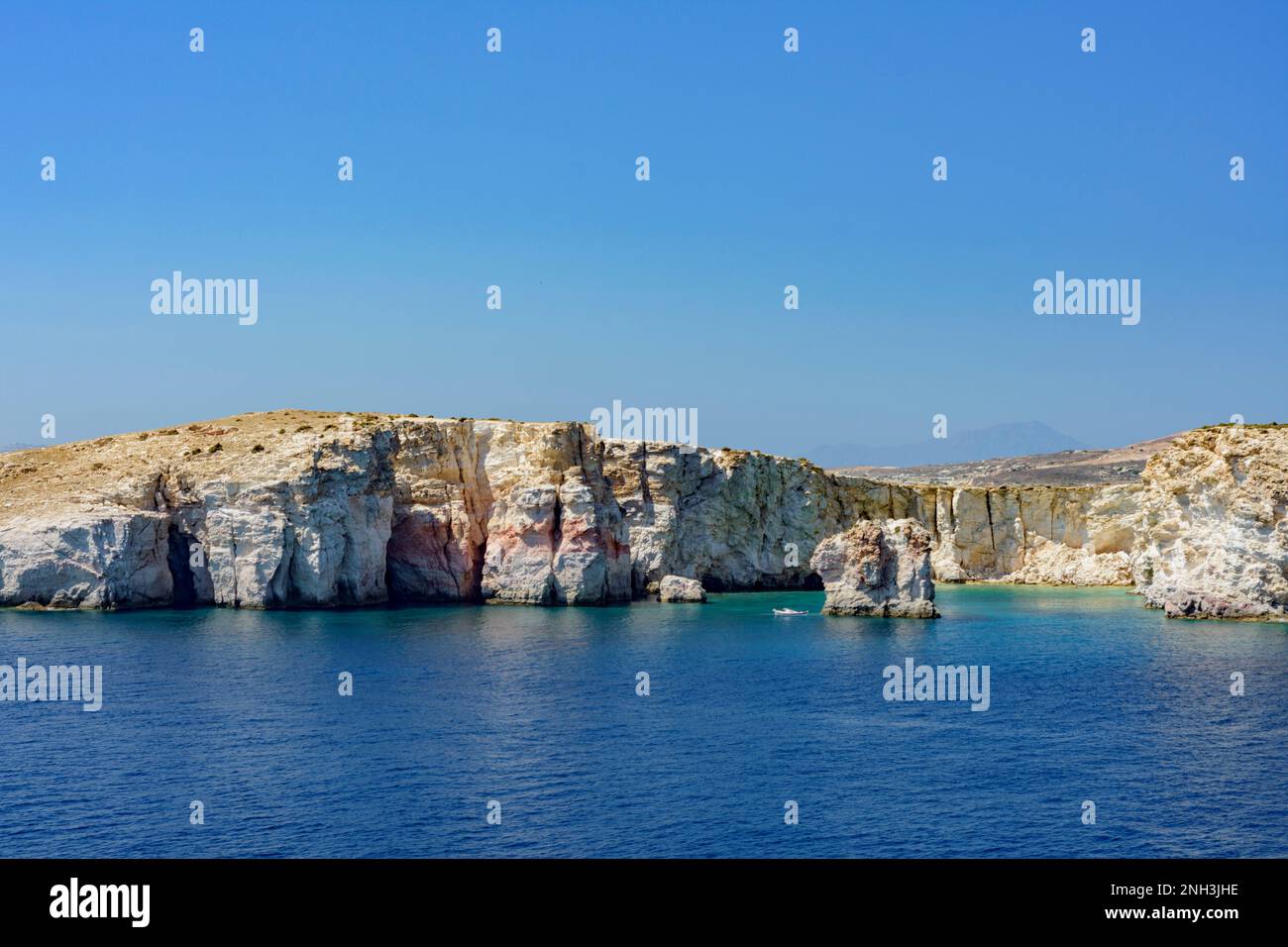 Les falaises colorées de l'île de Kimolos, Grèce Banque D'Images