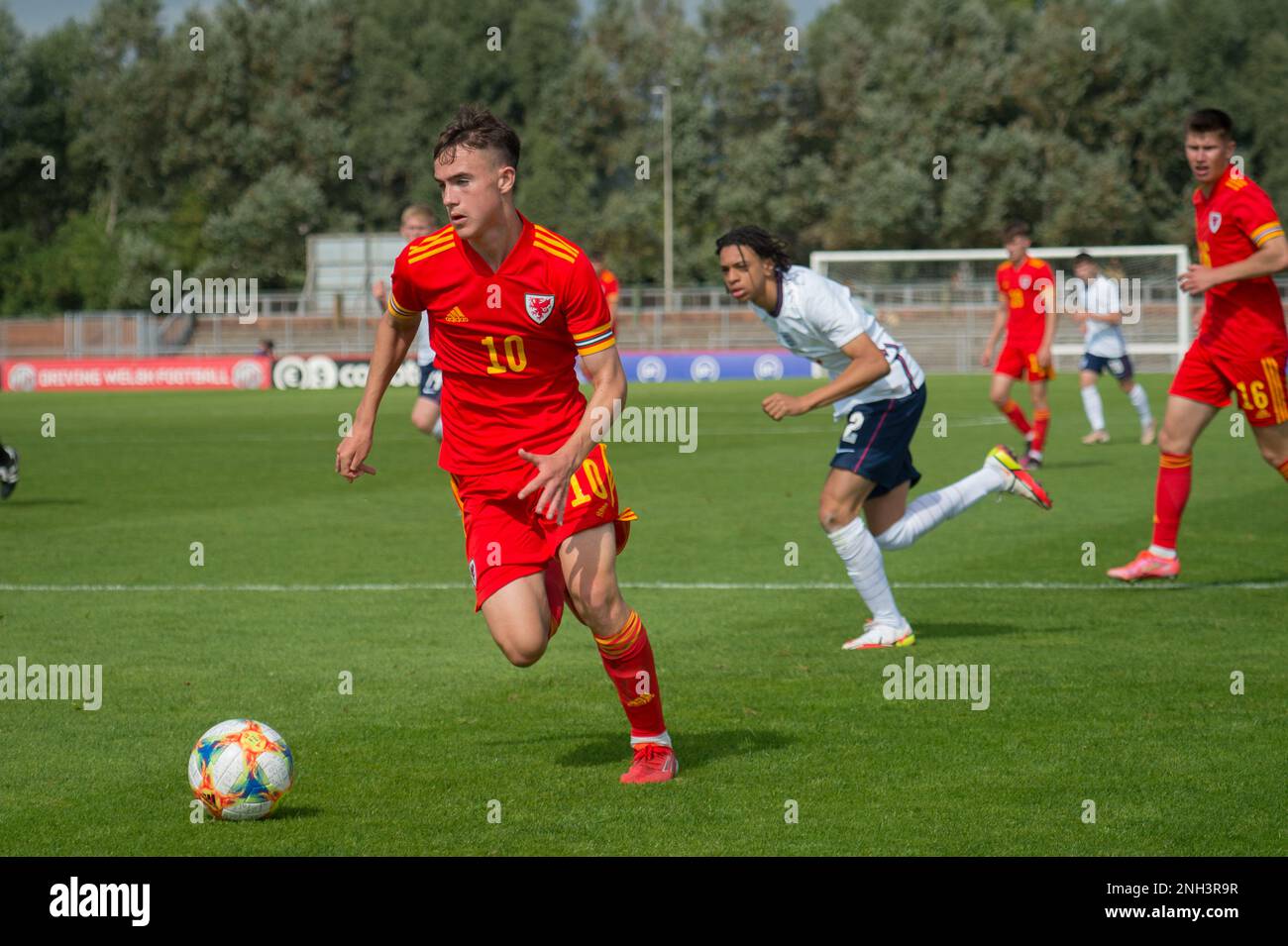 Newport, pays de Galles 03 septembre 2021. Moins de 18 ans rencontre internationale amicale entre le pays de Galles et l'Angleterre. Banque D'Images