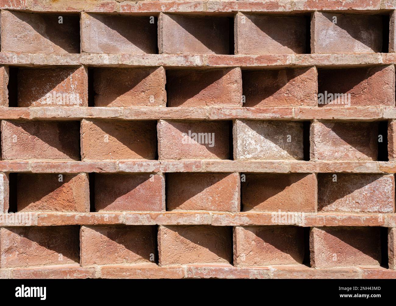 Détail de 3D murs de briques à chevrons en Toscane, Italie Banque D'Images