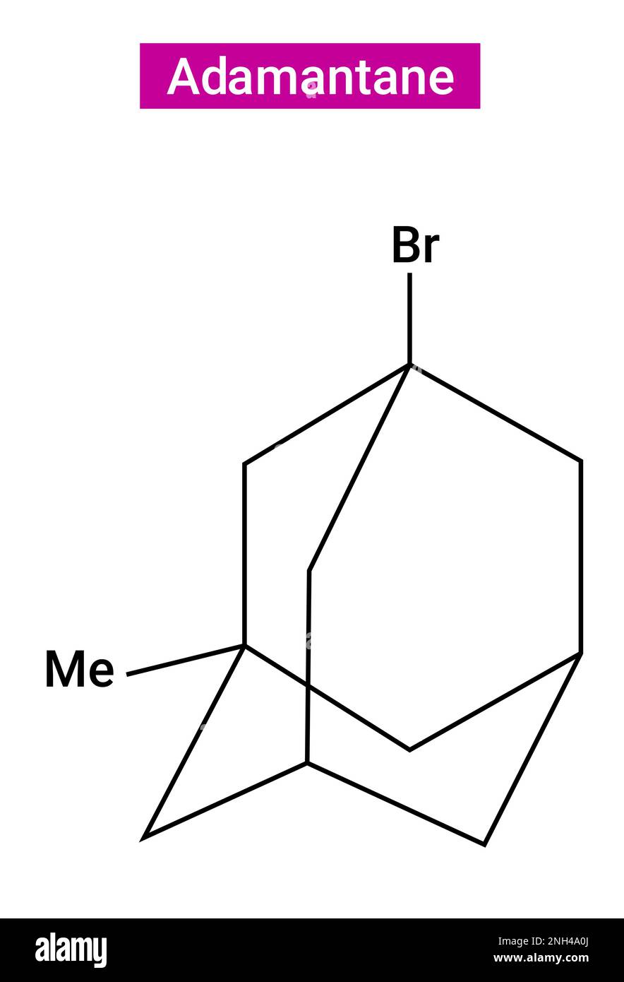 On peut décrire les molécules d'adamantane comme la fusion de trois cycles de cyclohexane. Illustration de Vecteur