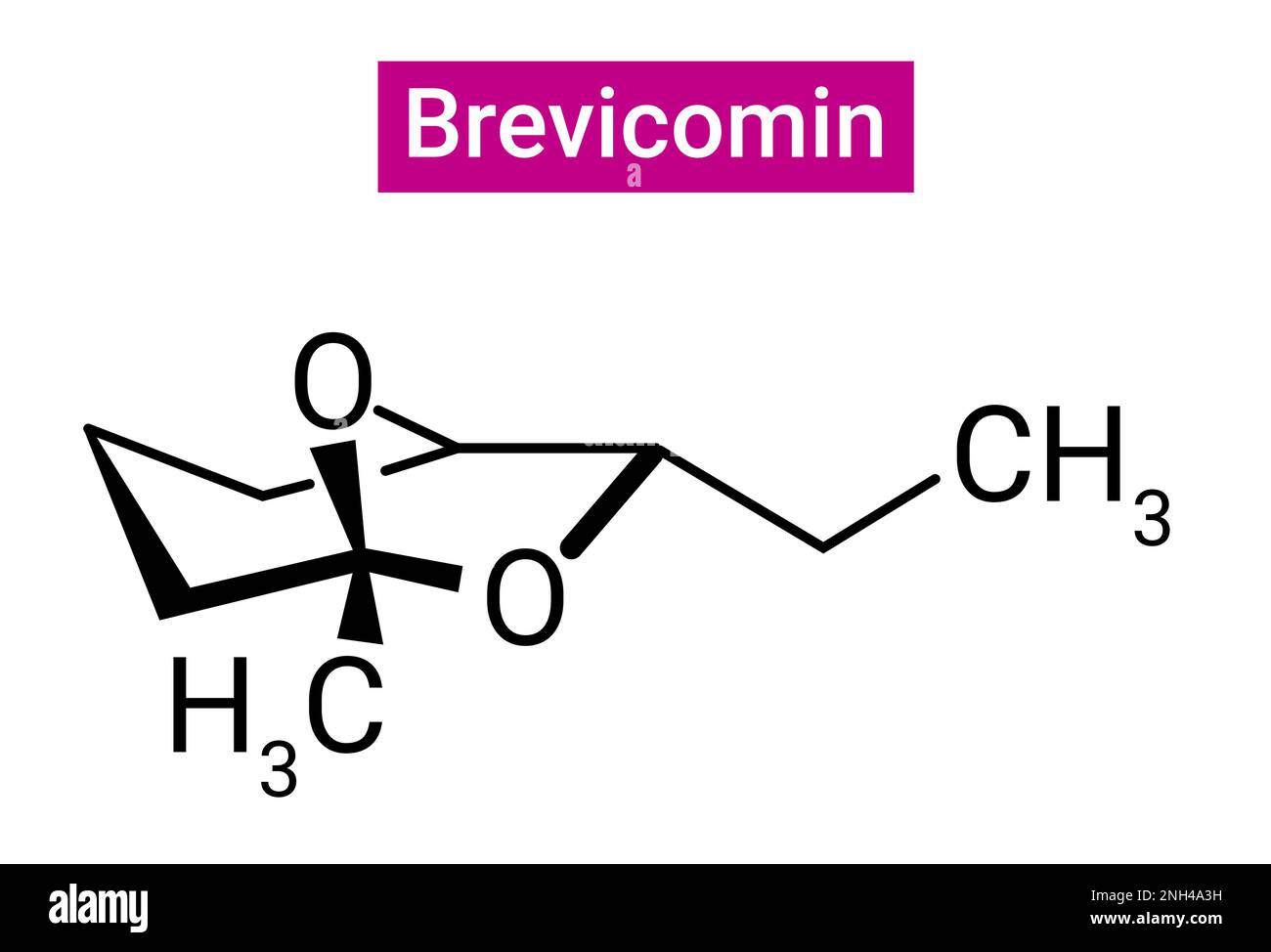 Structure chimique de la brevicomine, C9H16O2 Illustration de Vecteur