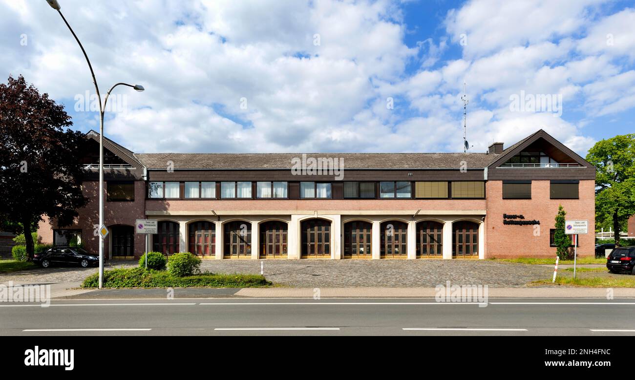 Caserne de pompiers et de secours, Lengerich, Rhénanie-du-Nord-Westphalie, Allemagne Banque D'Images