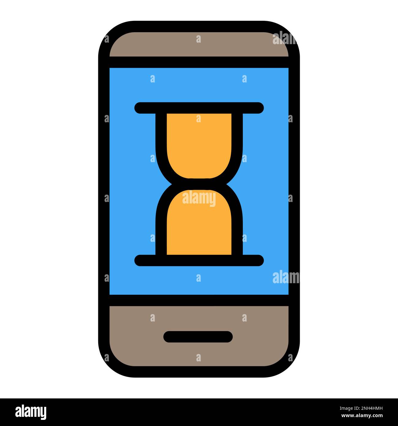 Chargement de la ligne d'icône du smartphone isolée sur fond blanc. Icône fine et plate noire sur un style moderne. Symbole linéaire et contour modifiable. Simple et Illustration de Vecteur