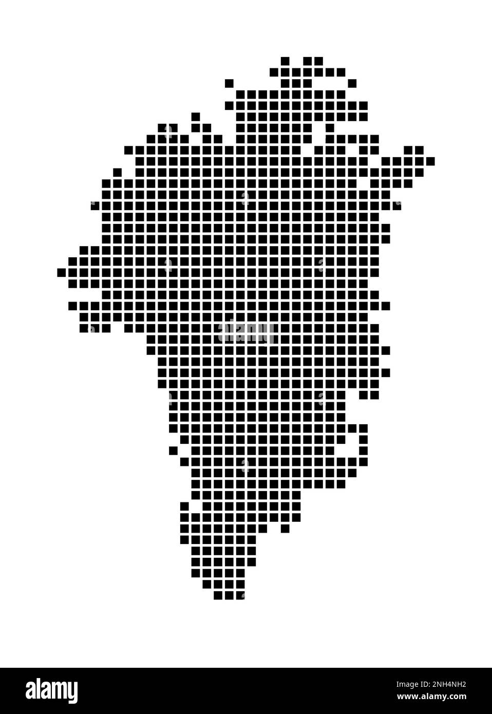 Carte du Groenland. Carte du Groenland en pointillés. Frontières du pays remplies de rectangles pour votre dessin. Illustration vectorielle. Illustration de Vecteur