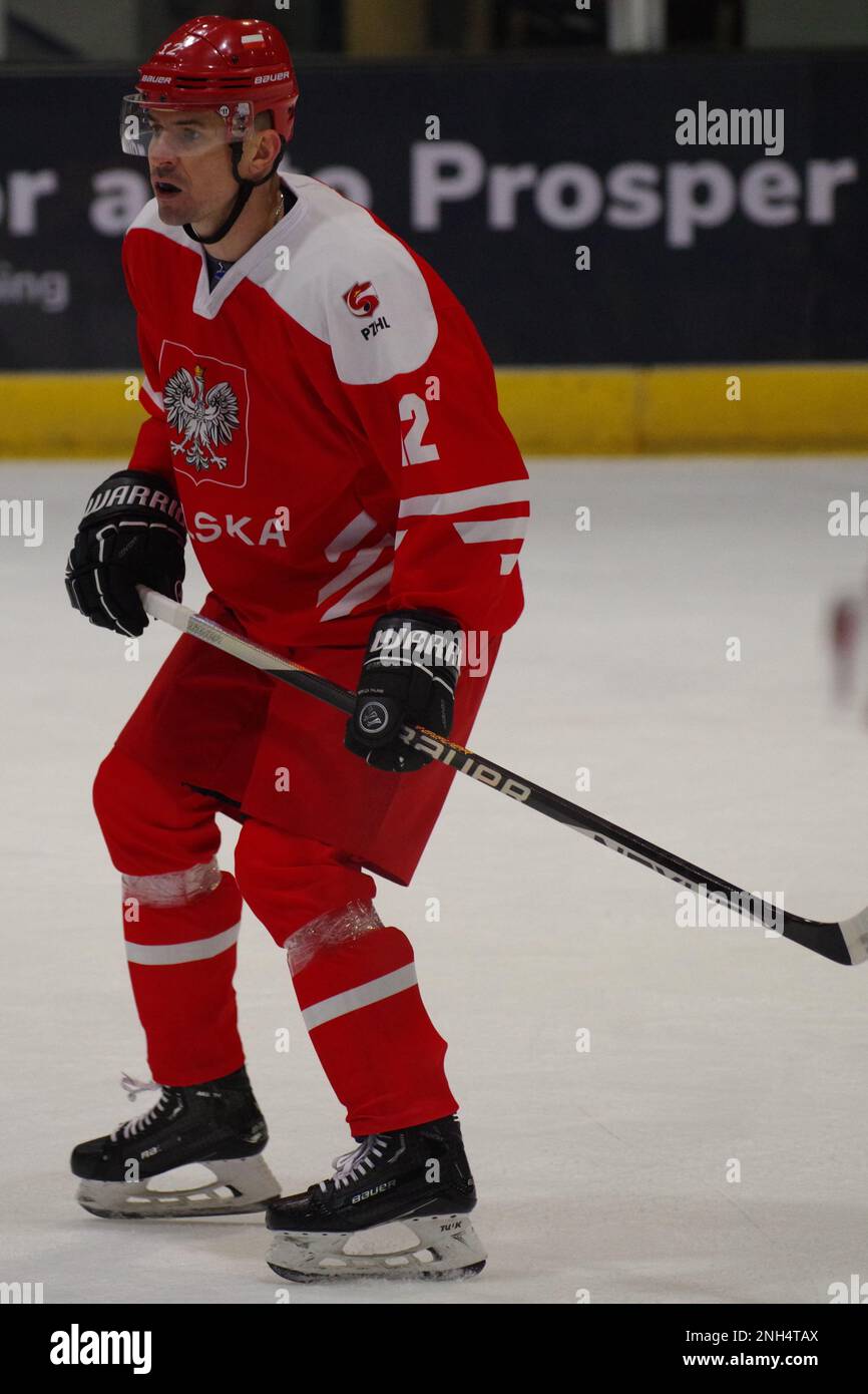 Coventry, Angleterre, 10 février 2023. Maciej Kruczek jouant pour la Pologne contre la Roumanie dans le défi de l'Euro 2023 à la Skydome Arena, Coventry. Crédit : Colin Edwards Banque D'Images