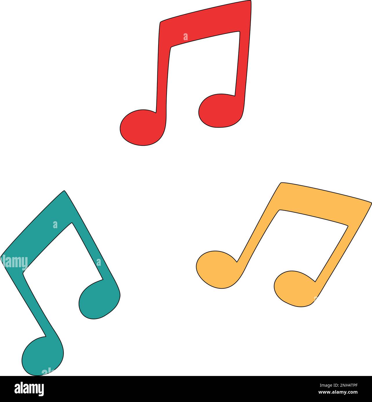 Icône de note de musique de dessin animé vectoriel Illustration de Vecteur