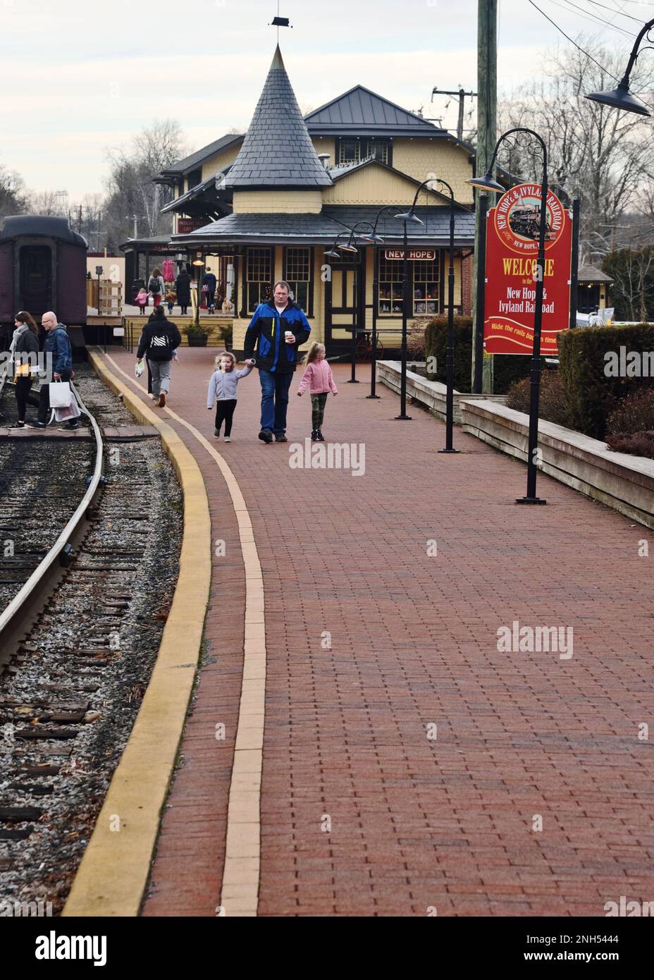 Chemin de fer de New Hope,. Pennsylvanie, États-Unis Banque D'Images