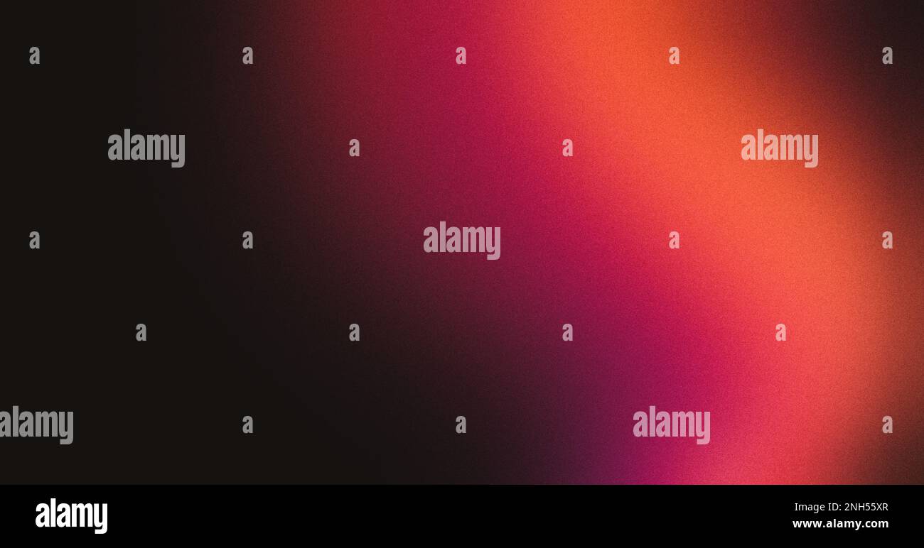 Dégradé de couleur orange rouge vif sur fond noir, dégradé granuleux onde lumineuse de couleur, espace de copie Banque D'Images