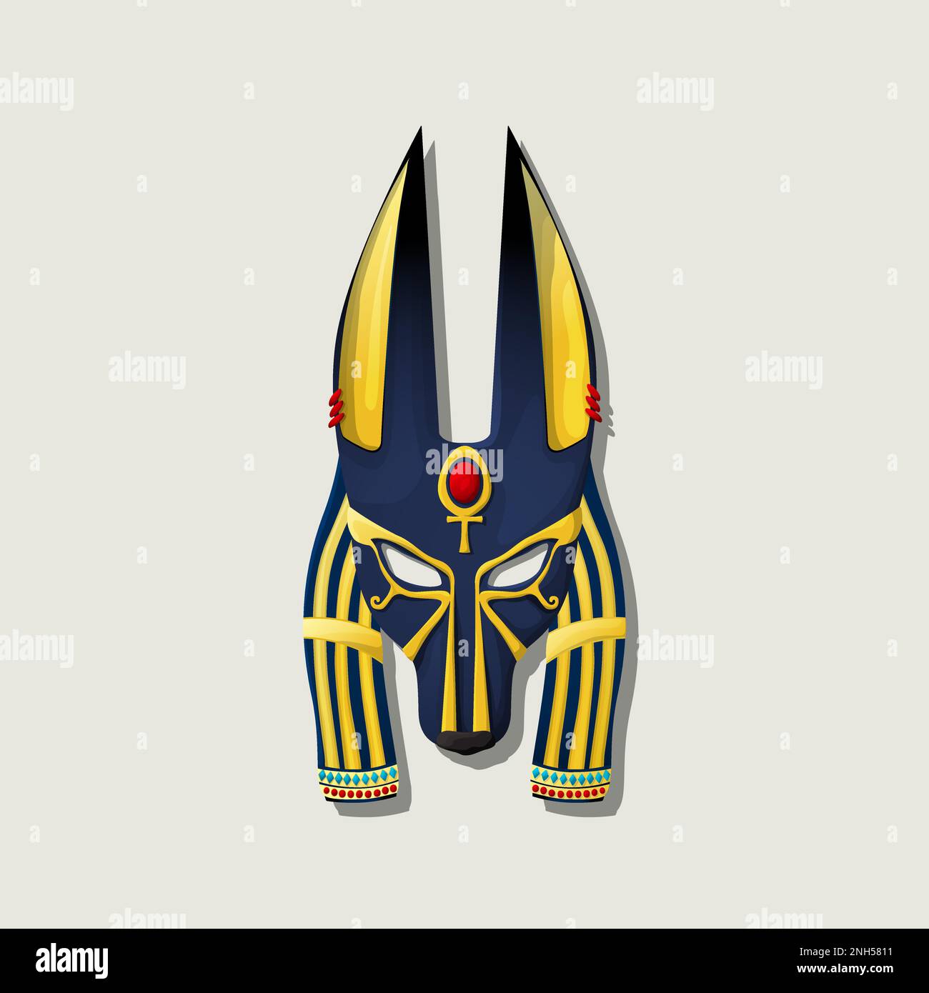 Dieu égyptien masque Anubis, icône de vecteur Illustration de Vecteur