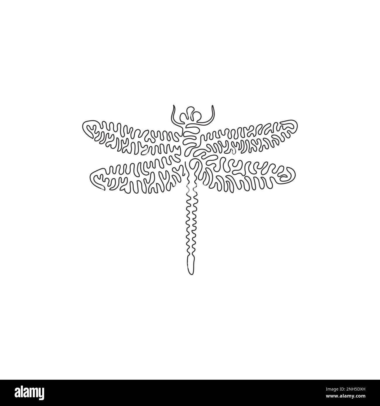 Un seul dessin d'une ligne de beaux art abstrait libellule Dessin en ligne continue dessin graphique dessin vectoriel illustration de la libellule volante la plus coupée Illustration de Vecteur
