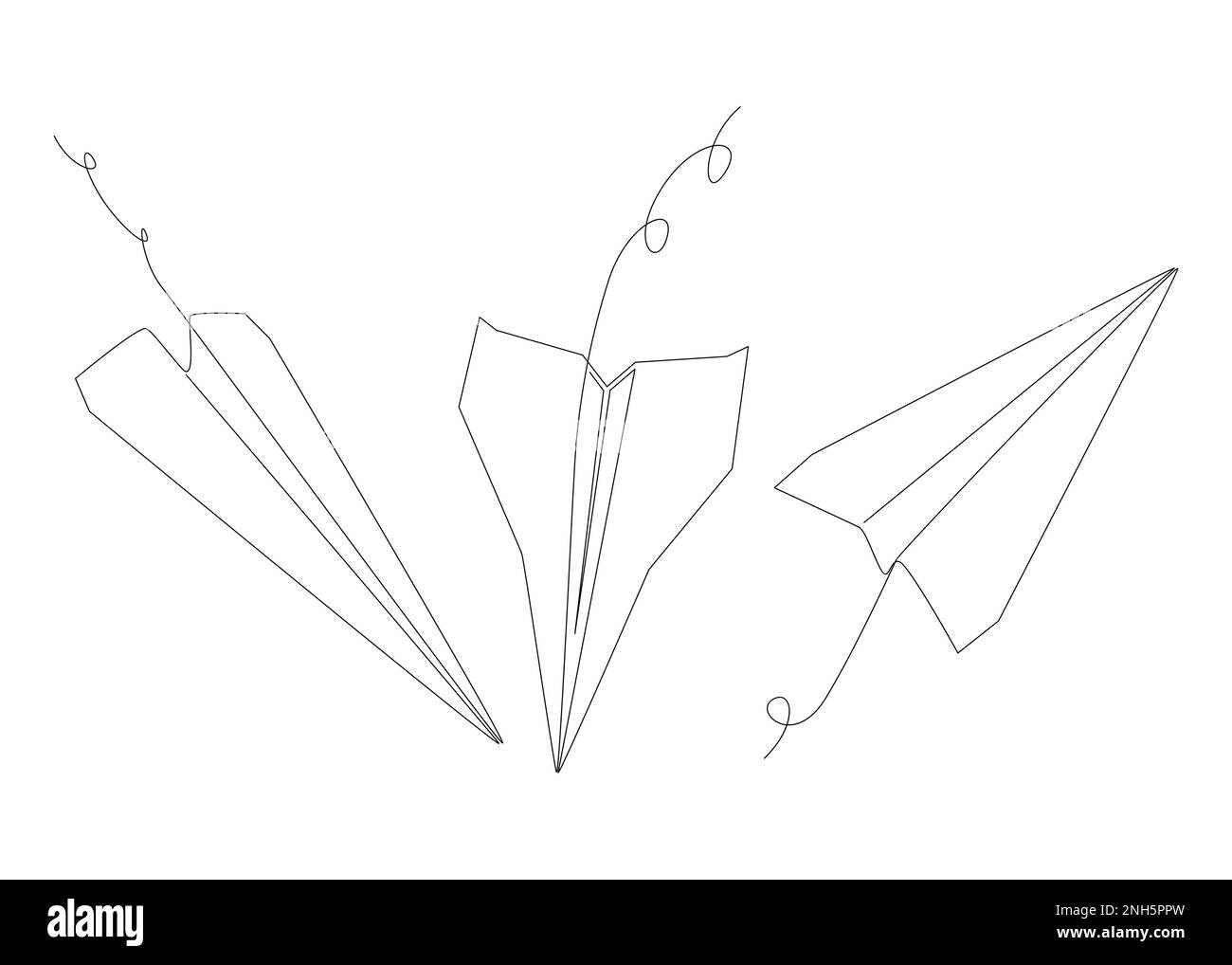 Une ligne continue de papier avion. Concept de vecteur d'illustration à ...