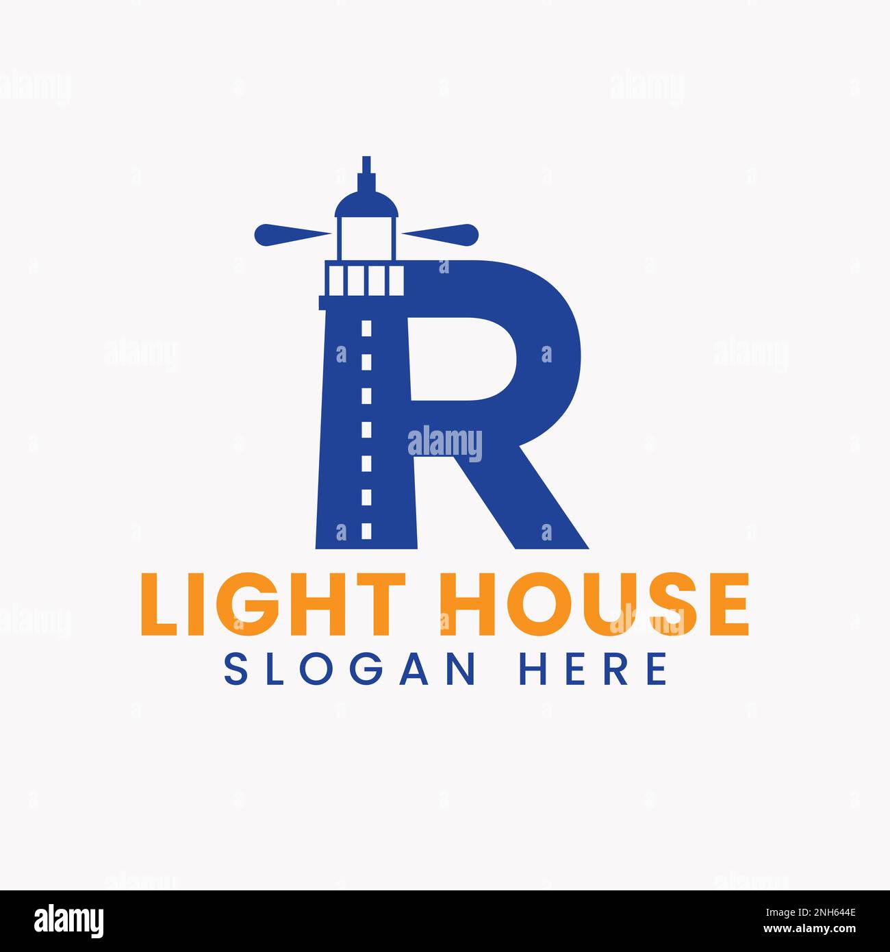 Concept Vector du logo Light House de Letter R. Logo Light House Illustration de Vecteur
