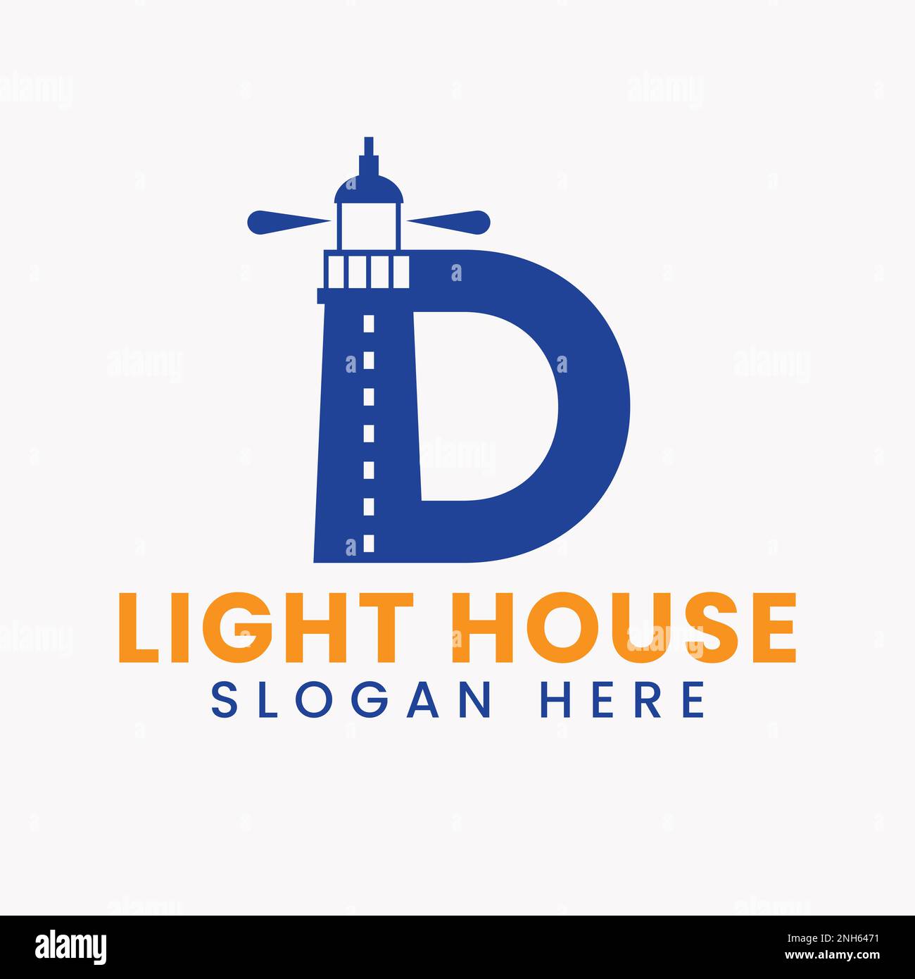 Concept Vector de logo Light House de lettre D. Logo Light House Illustration de Vecteur