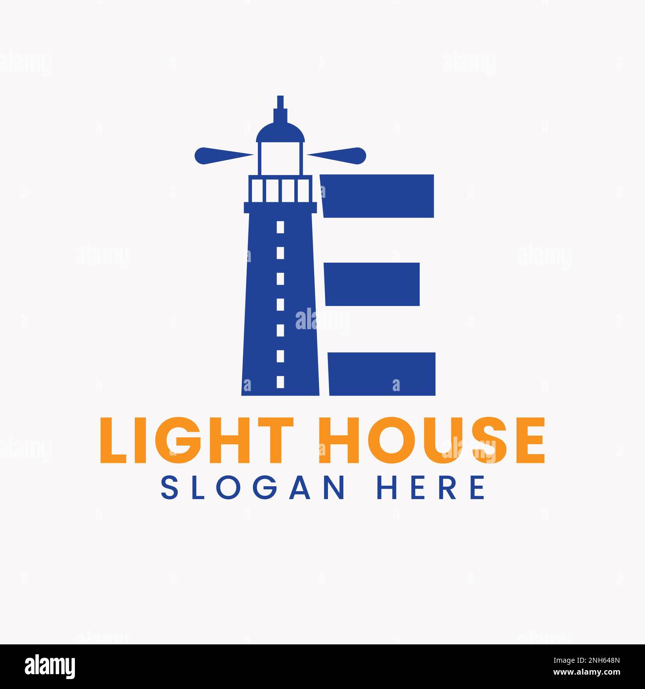 Concept Vector de logo Light House de lettre E. Logo Light House Illustration de Vecteur