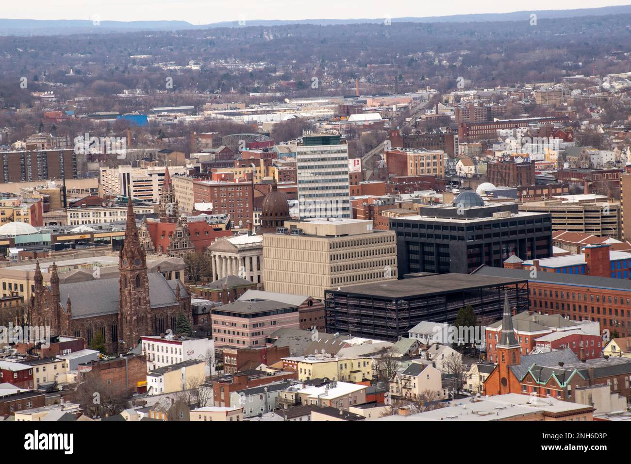 Vue sur la ville de Paterson New Jersey depuis la montagne du Garret Banque D'Images