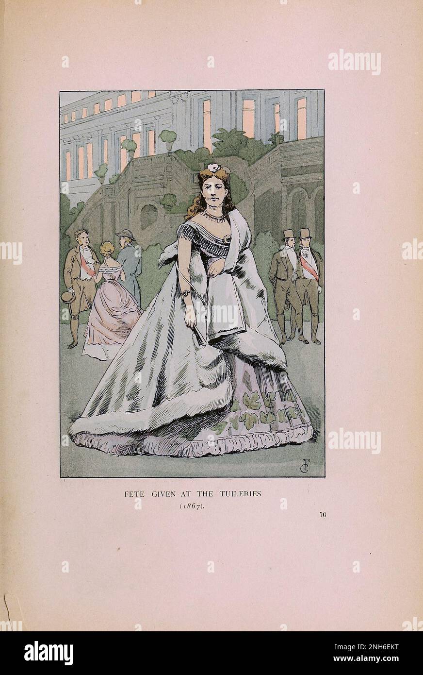 Mode vintage à Paris. Fete donné aux Tuileries, 1867. Les différentes phases du goût féminin et de l'esthétique de 1797 à 1897 Banque D'Images Mode vintage à Paris. Fete donné aux Tuileries, 1867. Les différentes phases du goût féminin et de l'esthétique de 1797 à 1897 Banque D'Images