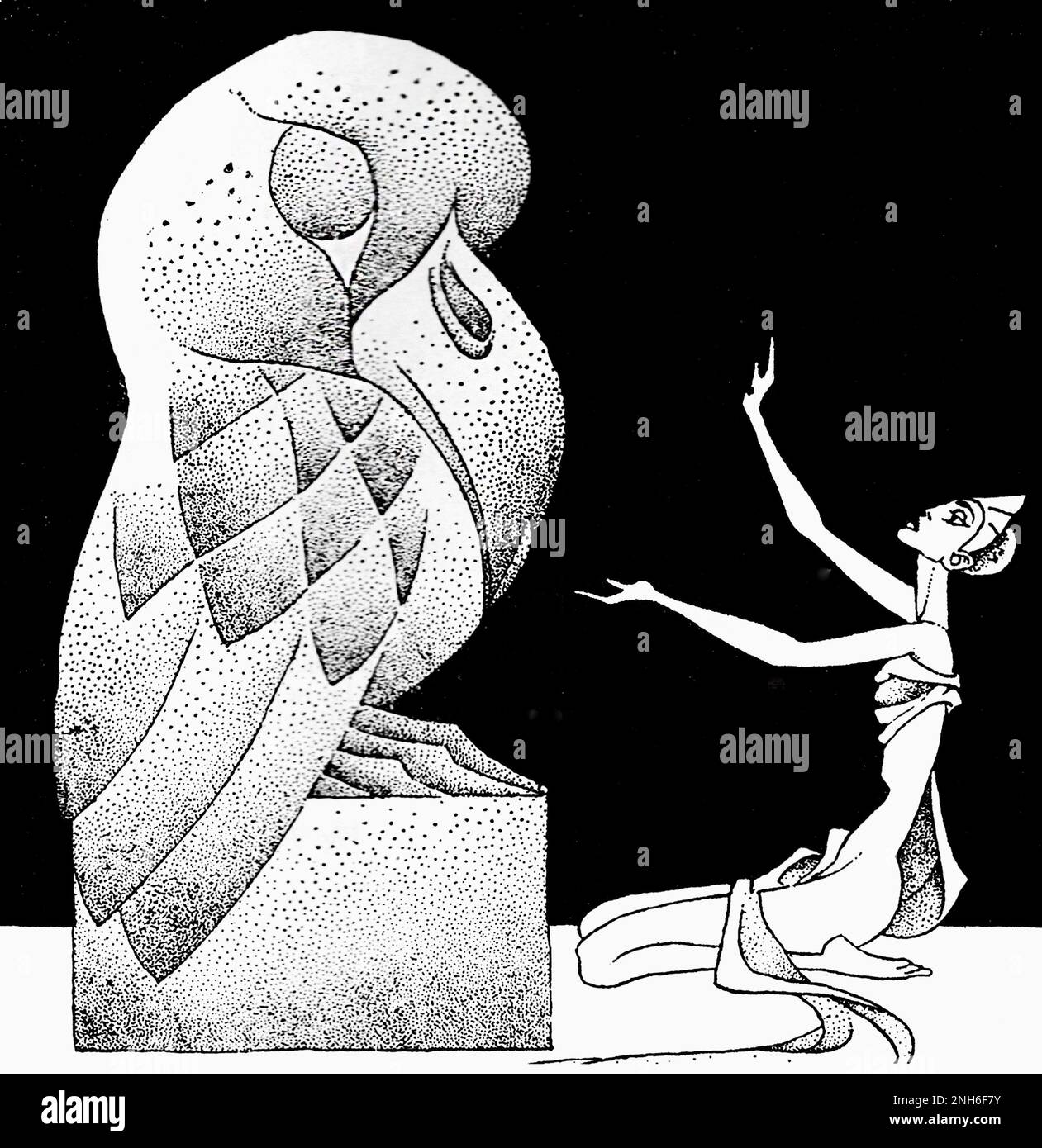 Hannes Bok - Dragon Moon - Weird Tales - 1941 Banque D'Images