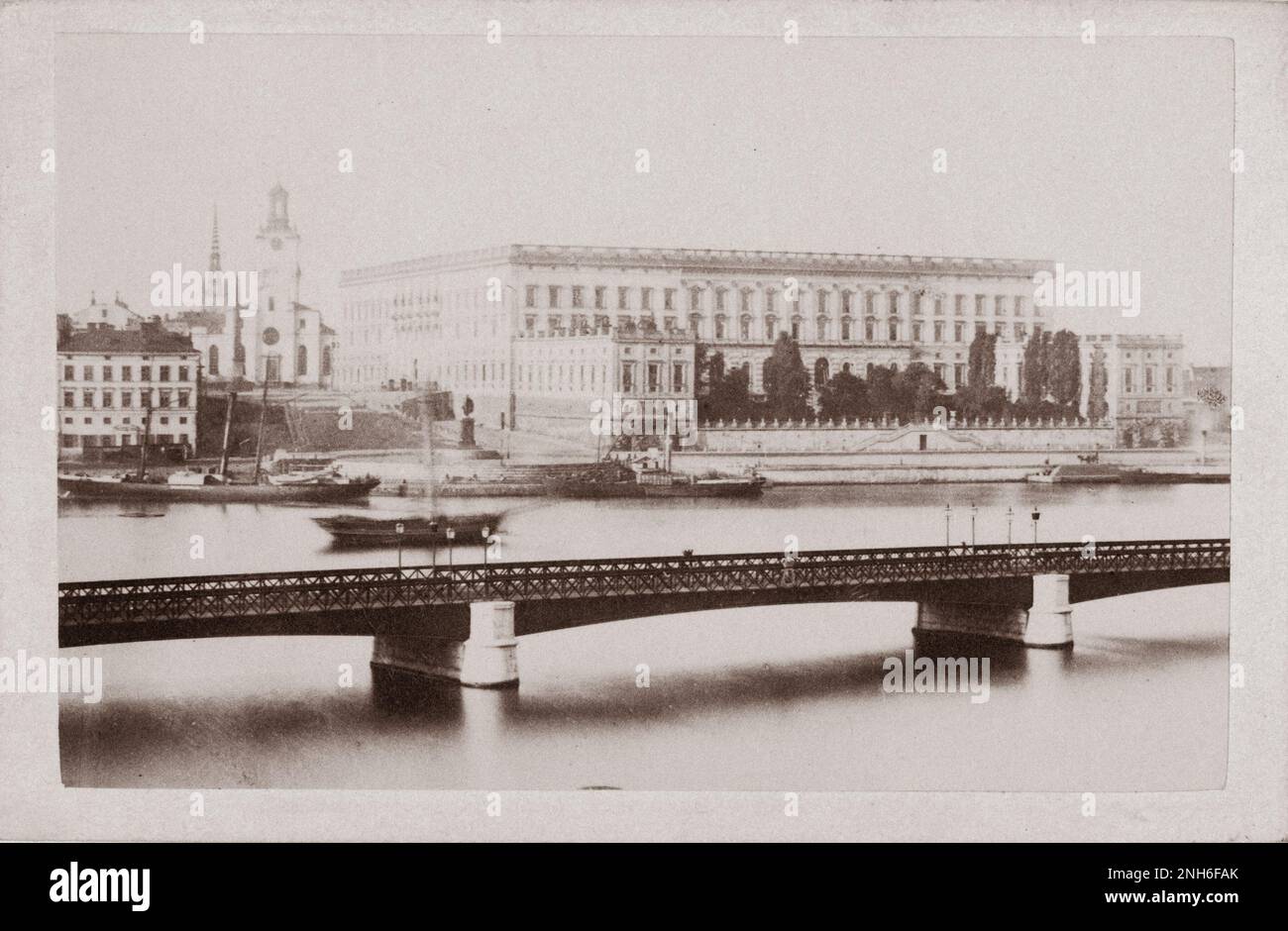 Photo d'époque du Palais Royal de Stockholm. 1865 - 1875 Banque D'Images