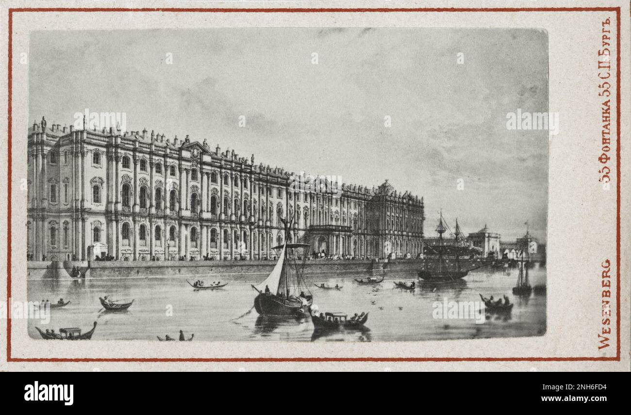 Photo d'époque du Palais d'hiver à Saint-Pétersbourg. 1875 - 1885 Banque D'Images