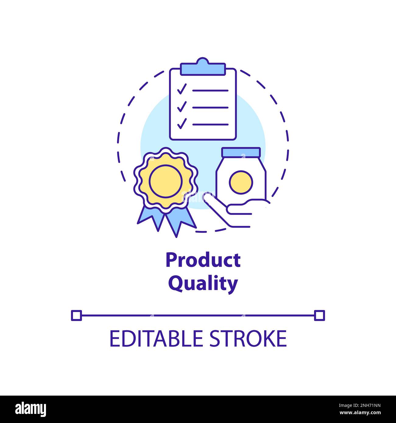 Icône de concept de qualité du produit Illustration de Vecteur