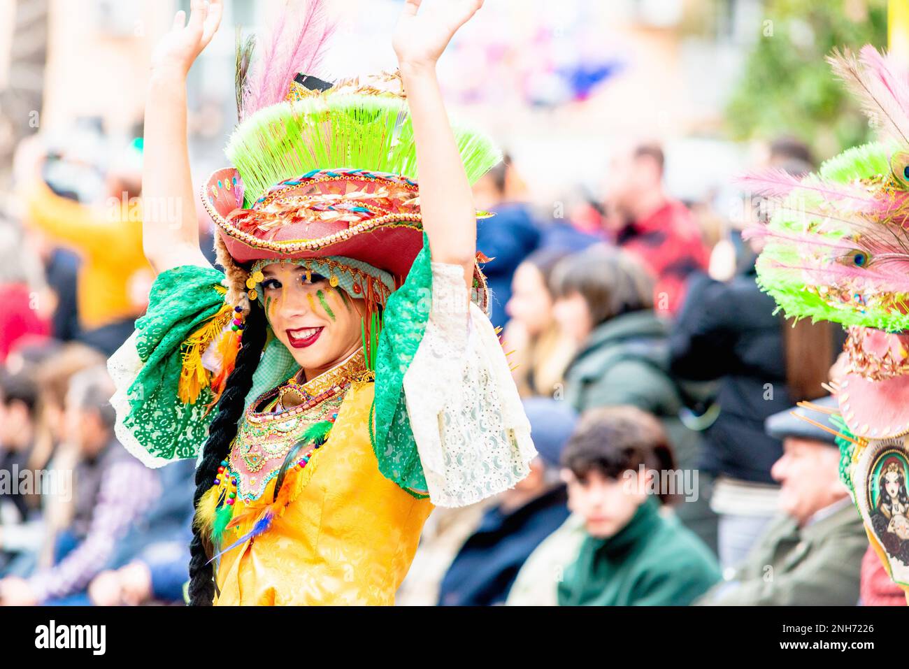 Badajoz, Espagne, dimanche. 19 février 2023. Défilez dans les rues de Badajoz, groupe appelé la movida zingara Banque D'Images
