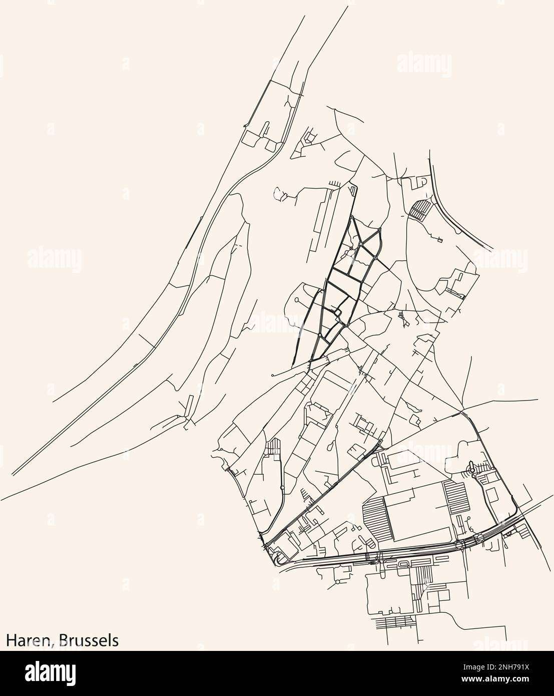 Carte des rues de la HAREN, BRUXELLES Illustration de Vecteur