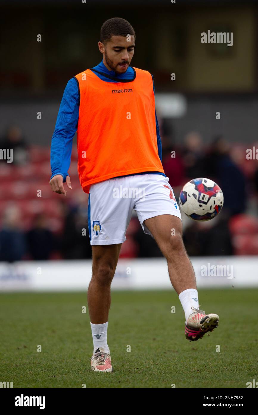 Will Greenidge of Colchester United - Grimsby Town v Colchester United, Sky Bet League Two, Blundell Park, Cleethorpes, Royaume-Uni - 11th février 2023 usage éditorial exclusif - restrictions DataCo applicables Banque D'Images