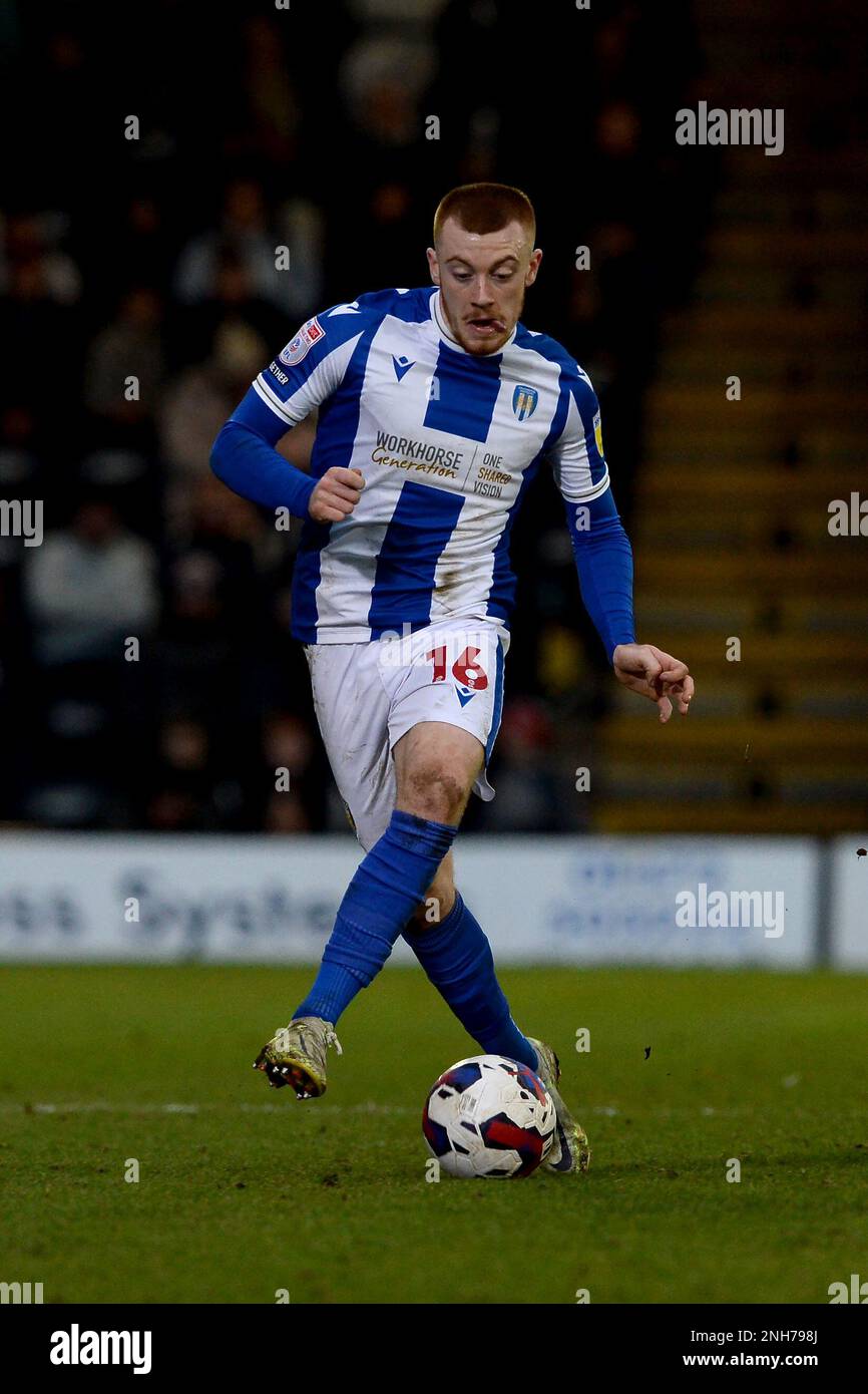 Arthur Read of Colchester United - Grimsby Town v Colchester United, Sky Bet League Two, Blundell Park, Cleethorpes, Royaume-Uni - 11th février 2023 usage éditorial exclusif - des restrictions DataCo s'appliquent Banque D'Images