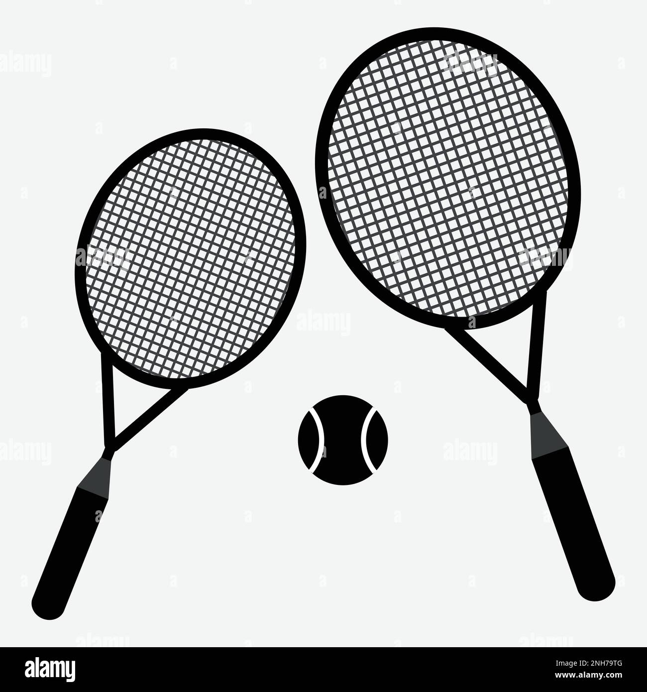 Icône de la raquette de tennis avec balle de tennis isolée sur fond ...
