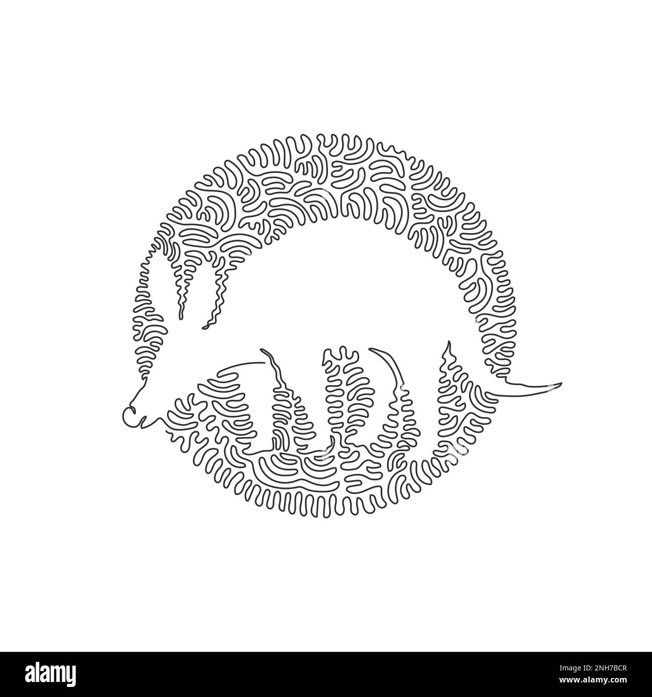 Dessin continu d'une ligne de l'art abstrait Aardvark debout Illustration vectorielle modifiable à une seule ligne de digesteurs qualifiés aardvark Illustration de Vecteur