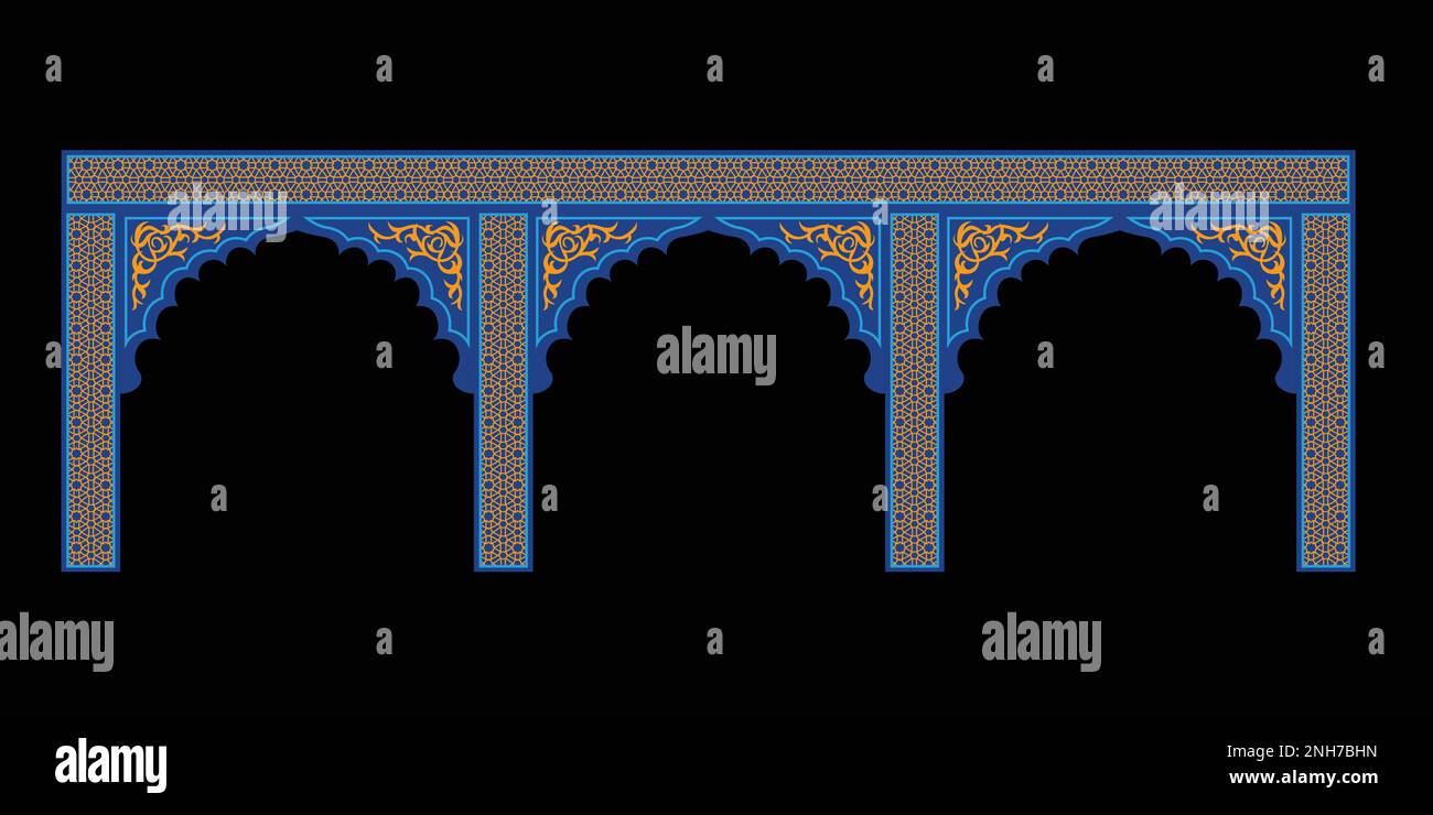 Motif d'illustration vectorielle d'entrée à motif arabe Illustration de Vecteur