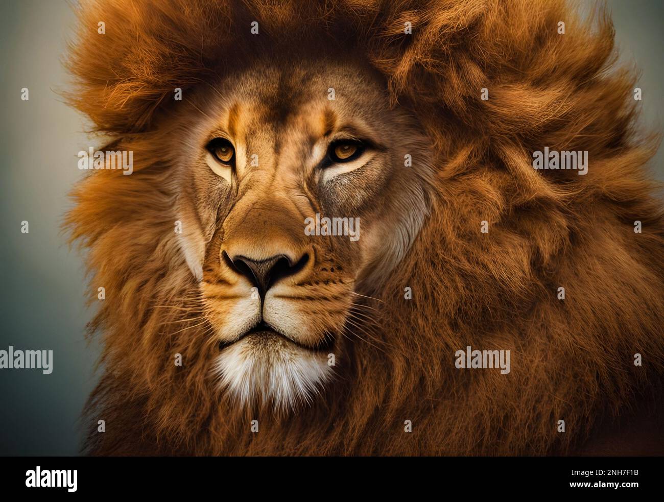 Lion portrait visage roi , Portrait faune animal africain Banque D'Images