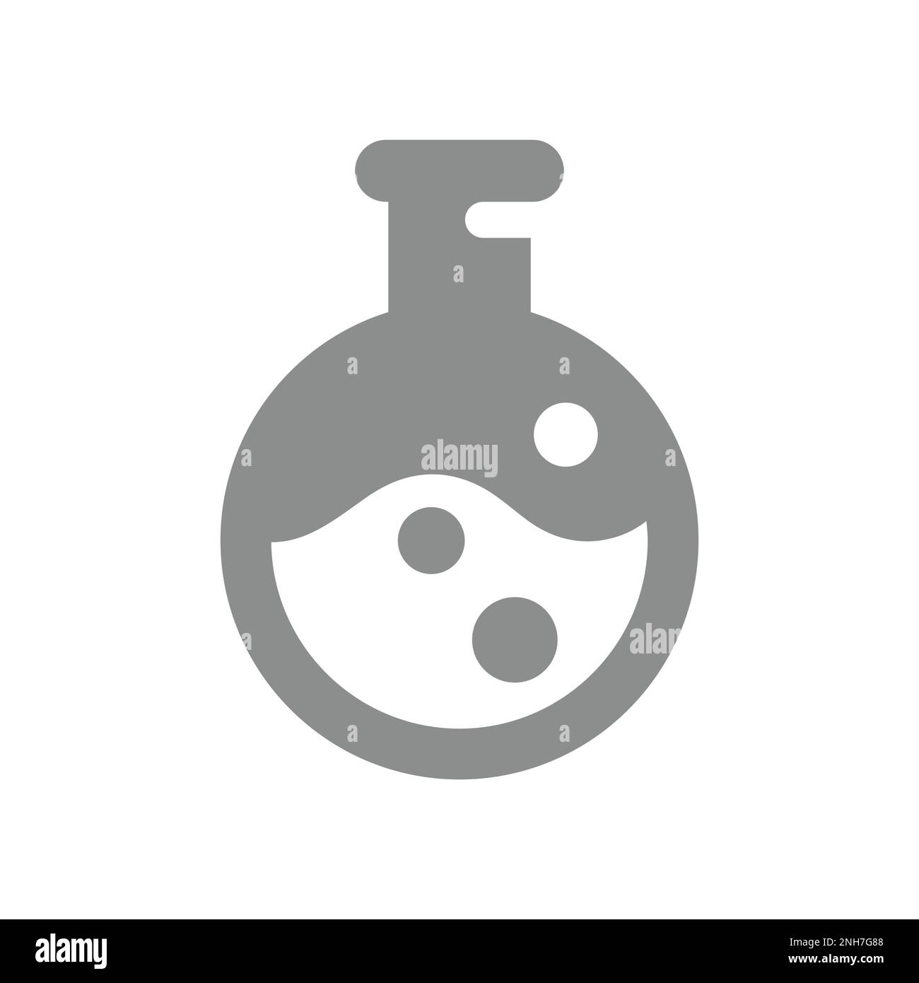 Verrerie de chimie, icône vecteur flacon de laboratoire. Laboratoire, symbole de remplissage du tube d'essai scientifique. Illustration de Vecteur