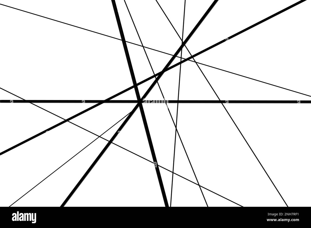 Lignes géométriques aléatoires. Lignes chaotiques modernes arrière-plan. Lignes minimales de couleur noire. Motif géométrique noir et blanc. Banque D'Images