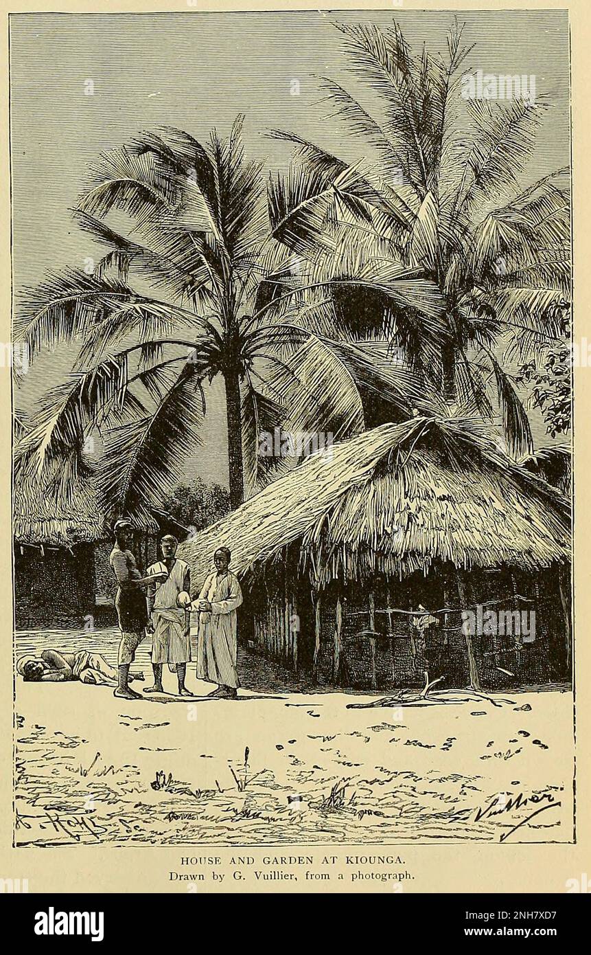 Maison et jardin à Kiounga de Cyclopedia histoire universelle : embrassant la présentation la plus complète et la plus récente du sujet en deux parties principales ou divisions de plus de six mille pages par John Clark Ridpath, 1840-1900 Date de publication 1895 Boston Editeur : Balch Bros. Volume 6 Histoire de l'homme et de l'humanité Banque D'Images