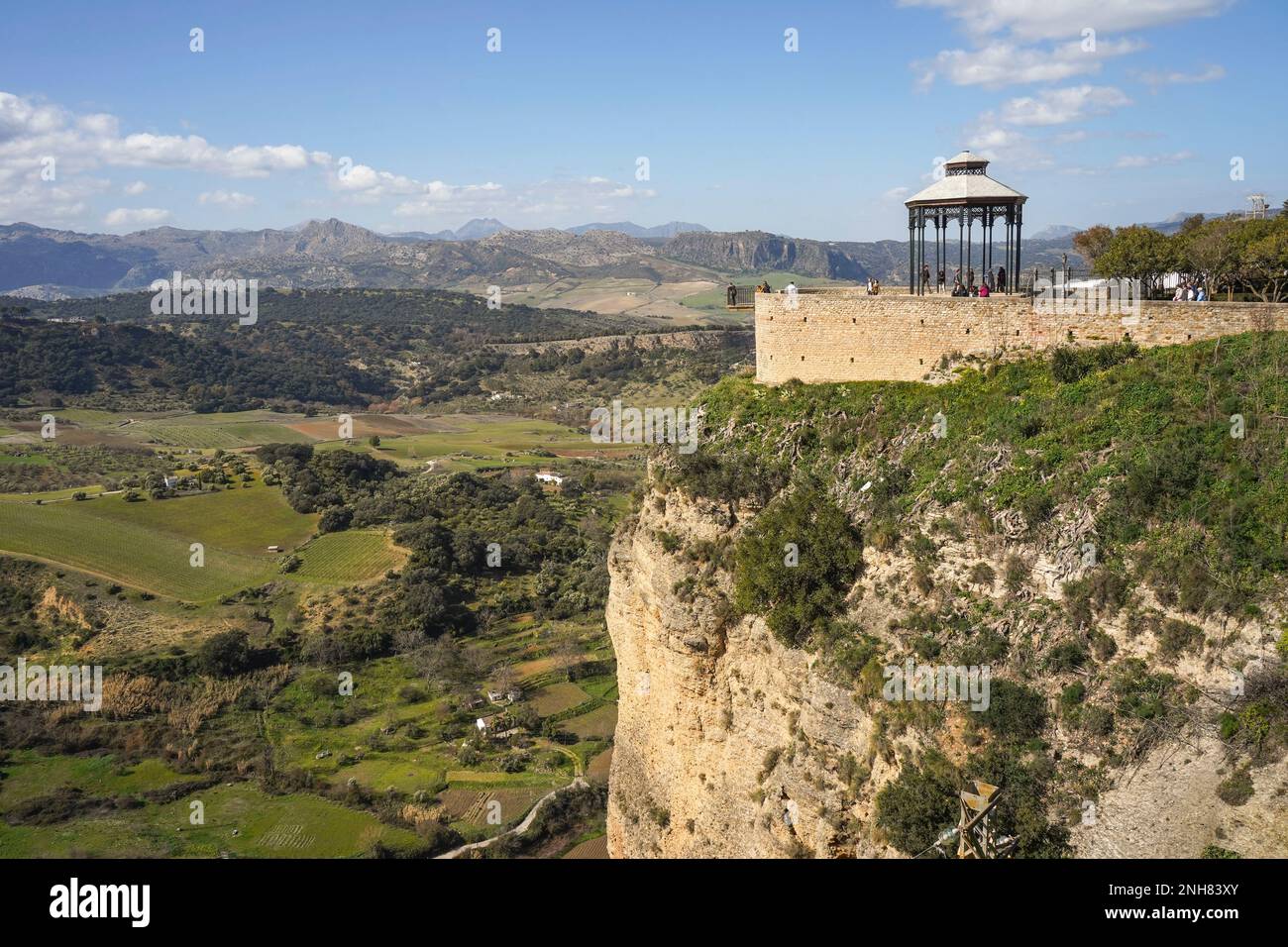 Ronda Espagne, Mirador de Ronda, point de vue. Ronda, Andalousie, Espagne. Banque D'Images