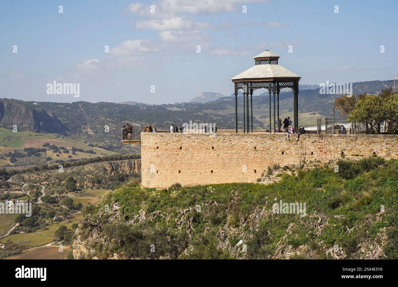 Ronda Espagne, Mirador de Ronda, point de vue. Ronda, Andalousie, Espagne. Banque D'Images