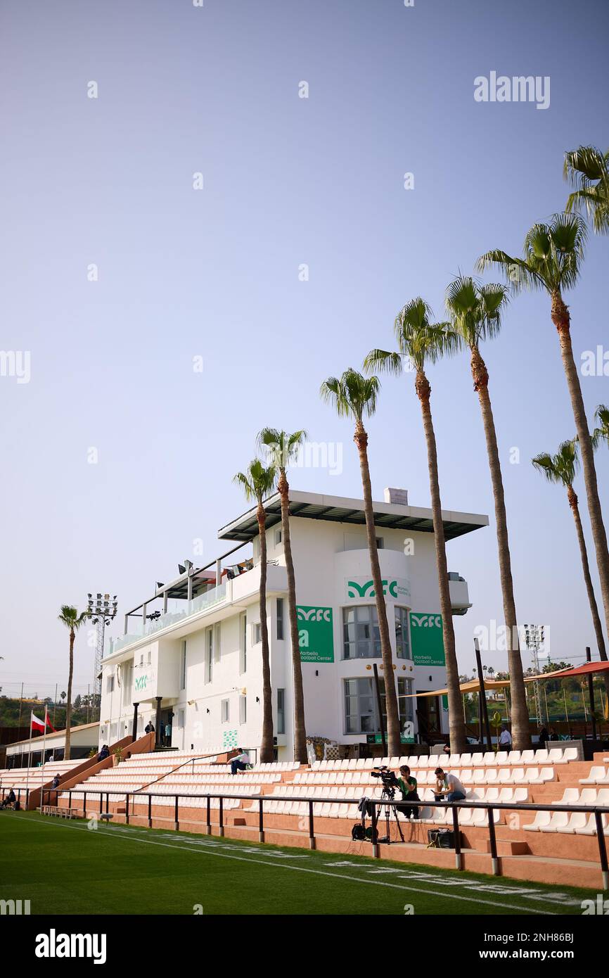 21.02.2023, Marbella, Marbella football Centre, match amical: Suisse - Pologne, vue générale du stade (Fran Santiago / SPP-JP) Banque D'Images