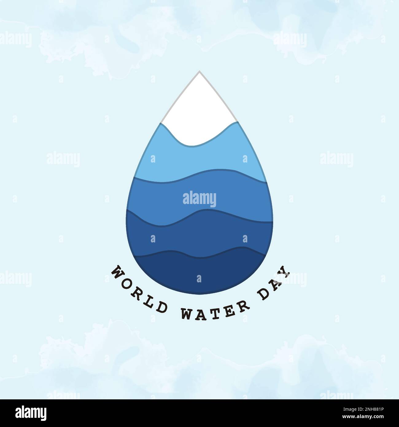 La Journée mondiale de l'eau est une journée annuelle de célébration qui souligne l'importance de l'eau douce, illustration moderne de vecteur d'aquarelle Illustration de Vecteur