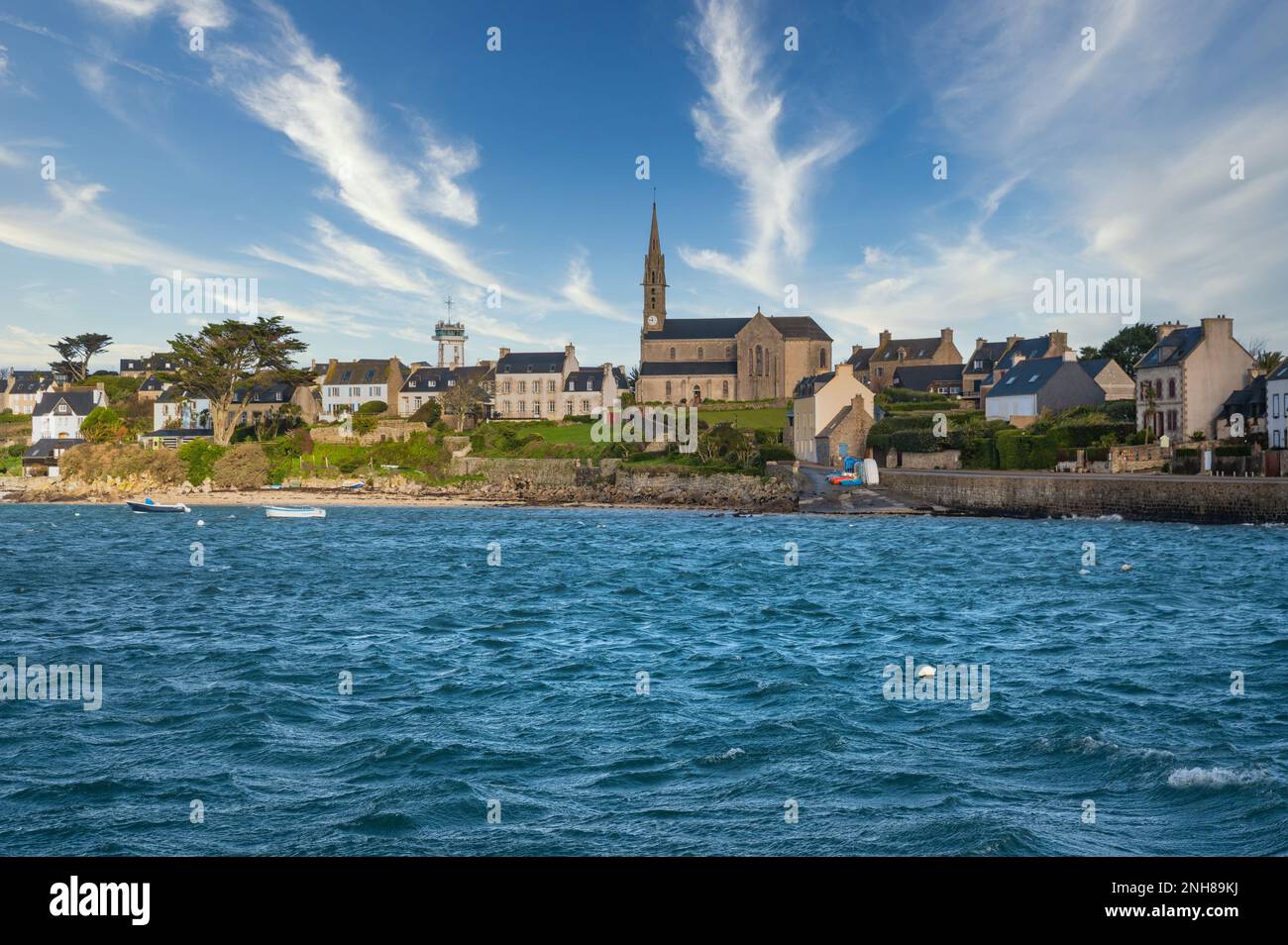 Célèbre île de Batz, petite île du Finistère à côté de la ville de Roskoff en Bretagne, France Banque D'Images