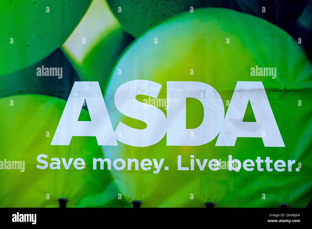 Gros plan sur l'enseigne Asda Shop au Royaume-Uni Banque D'Images