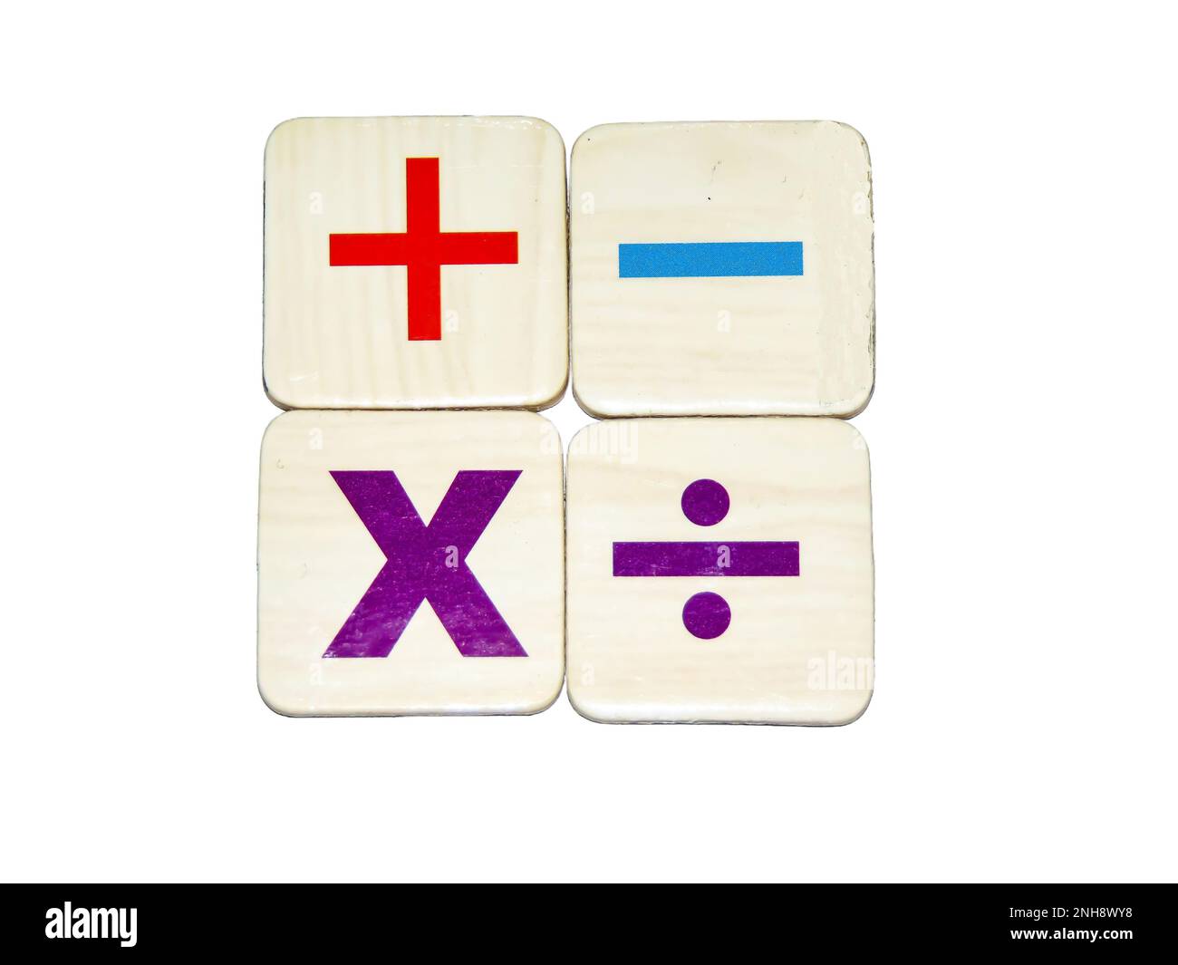 signes mathématiques - plus, moins, adoucissement, division Banque D'Images