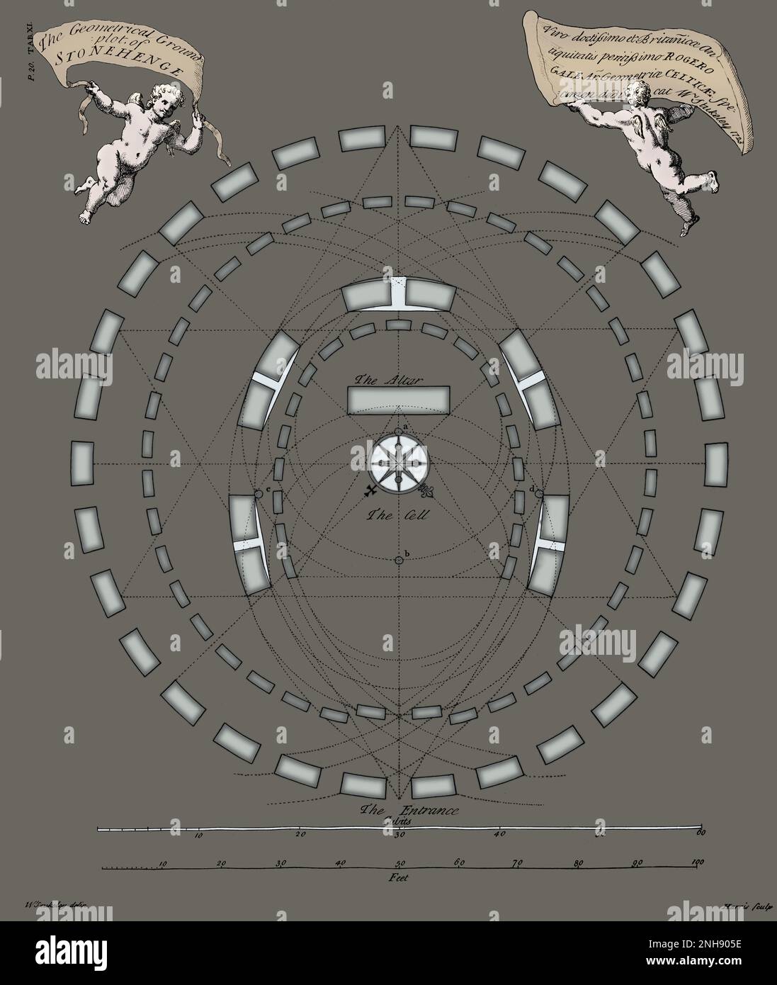 Stonehenge est un monument préhistorique situé dans le Wiltshire, en Angleterre. Stonehenge est l'un des sites les plus célèbres au monde. Il s'agit des vestiges d'un anneau de pierres sur pied installé dans des ouvrages de terrassement. Il est au milieu du complexe le plus dense des monuments néolithique et de l'âge de bronze en Angleterre, dont plusieurs centaines de monticules funéraires. Des preuves archéologiques indiquent que Stonehenge aurait pu être un lieu de sépulture dès ses débuts. Le site et ses environs ont été ajoutés à la liste des sites du patrimoine mondial de l'UNESCO en 1986. Banque D'Images