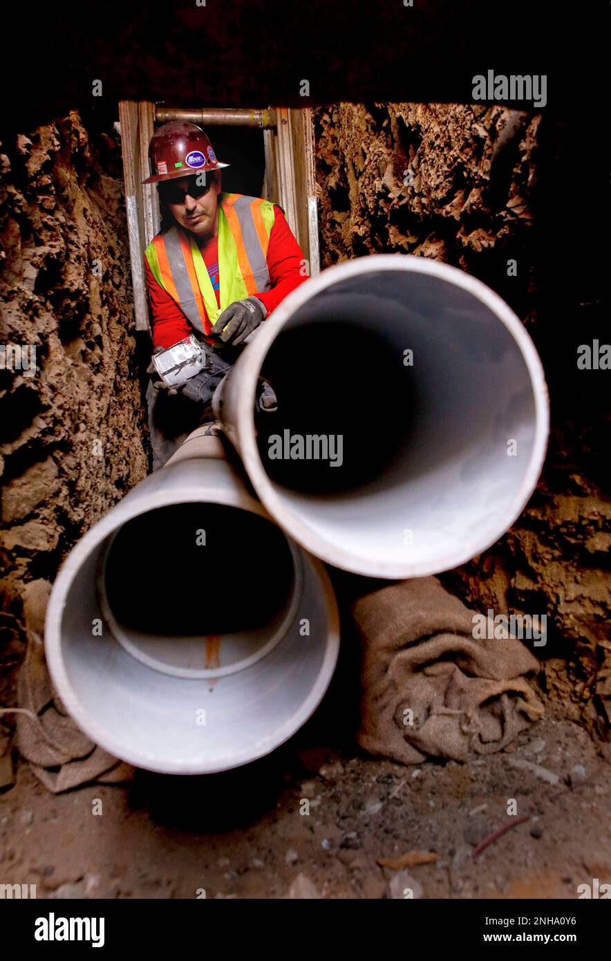 Piper, Jose Salazar of AB Construction is part of the team installing