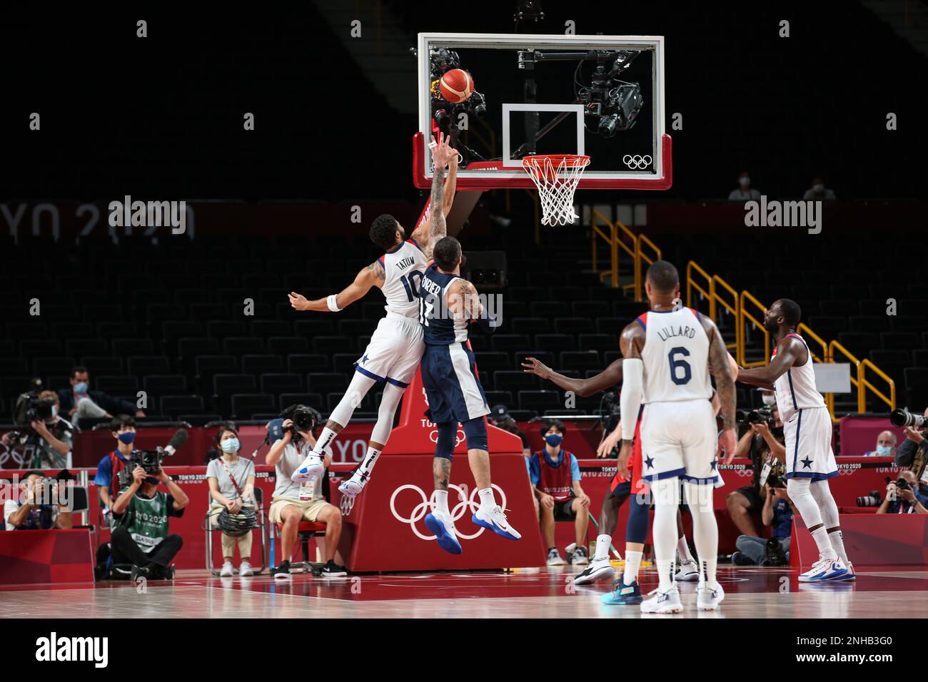 7 AOÛT 2021 : Jayson Tatum des États-Unis à la finale masculine de basket-ball entre les États-Unis et la France aux Jeux Olympiques de Tokyo 2020 (photo de Mickael Chavet/RX) Banque D'Images