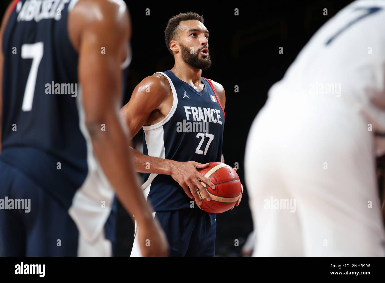 7 AOÛT 2021 Rudy Gobert de France à la finale masculine de basket