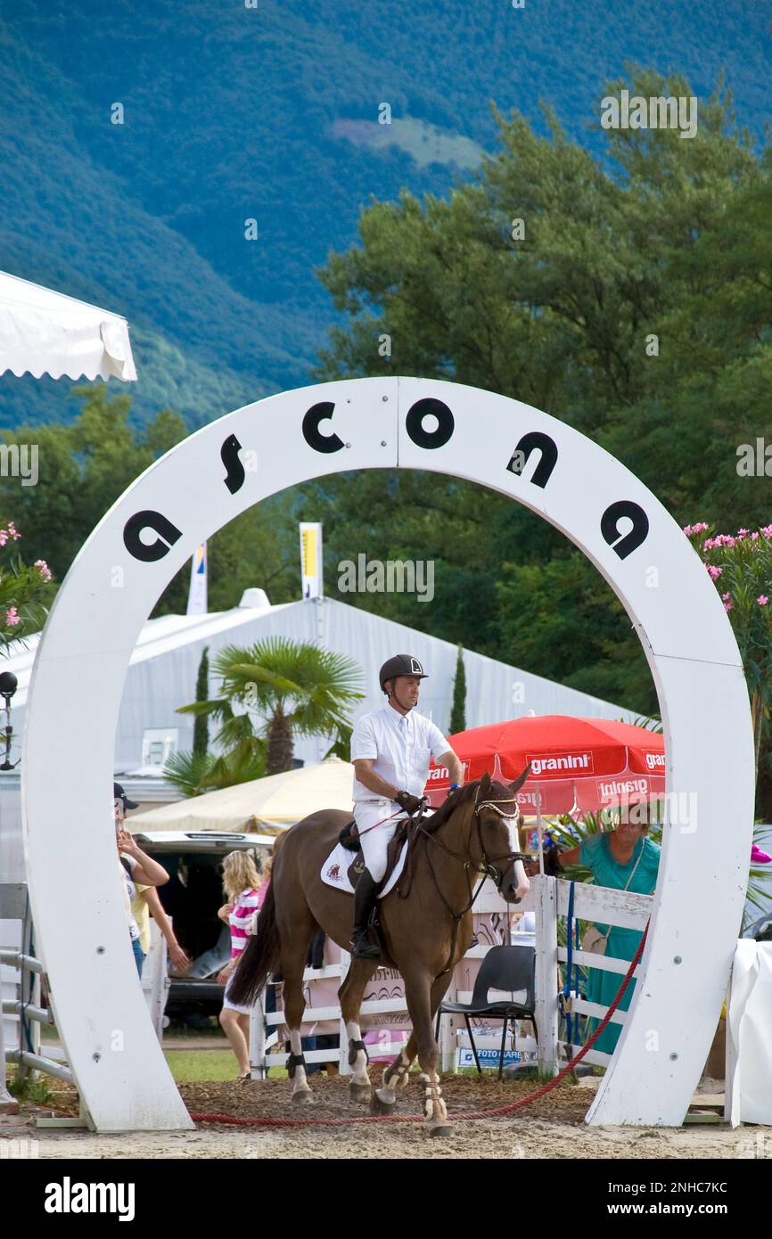 Suisse, Canton du Tessin, Ascona, Equitation Race Banque D'Images