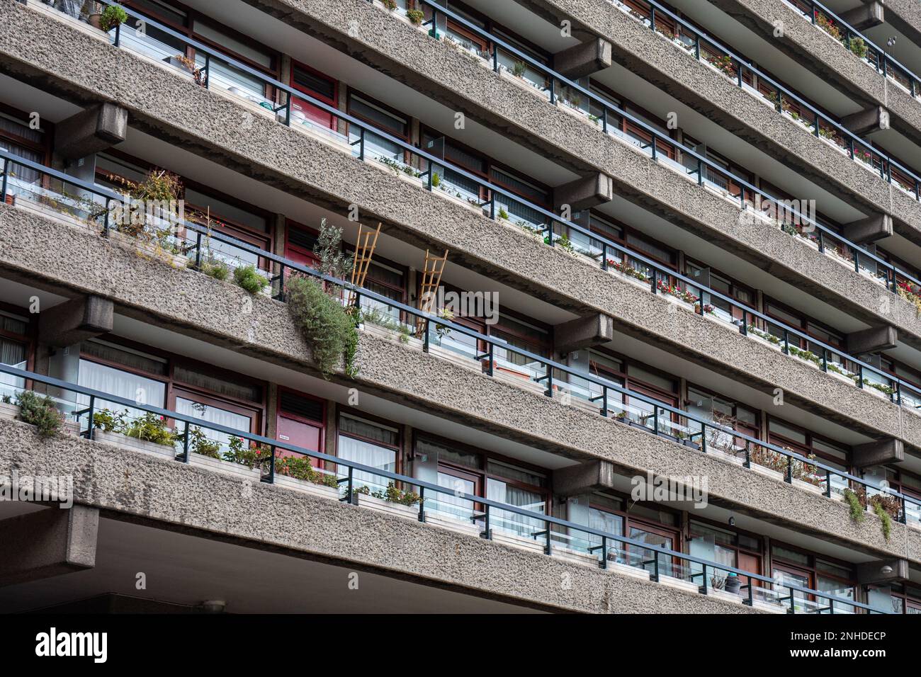 Architecture brutaliste de Barbican Estate à Londres, Angleterre Banque D'Images