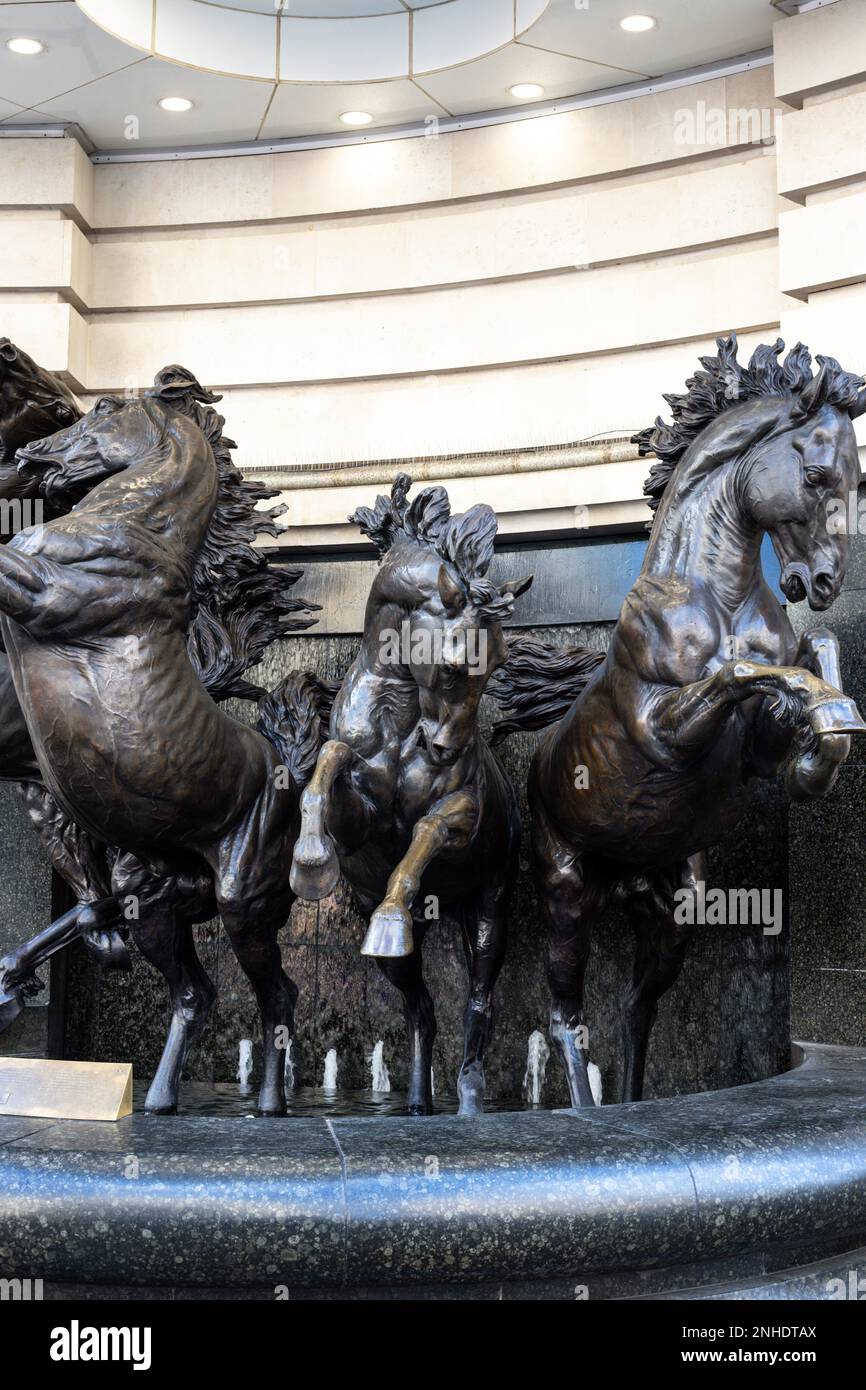 Londres, Royaume-Uni - 11 mars : Les chevaux de Helios Statue dans Piccadilly Londres le 11 mars, 2019 Banque D'Images