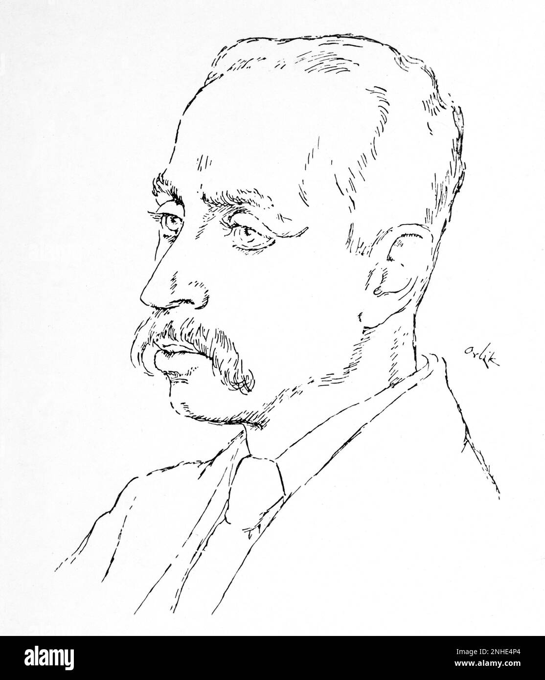 Années 1920 : le poète et écrivain allemand RAINER MARIA RILKE ( 1875 - 1926 ) , portrait d'art par Emil Orlik ( 1870 - 1932 ).- POETA - POÉSIE - POESIA - SCRITTORE - LETTERATO - LETTERATURA - LITTÉRATURE - ritto - bachili - moustache --- Archivio GBB Banque D'Images